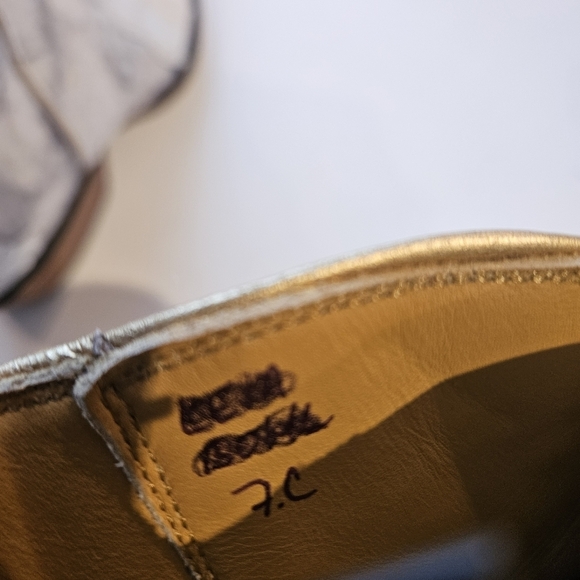 Back At The Ranch White Marble Ostrich Zipper Ankle Cowboy Boots - Picture 11 of 11